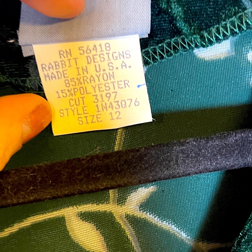 Rabbit Rabbit Rabbit Designs Green Burnt Velvet‎ Cardigan Button Front Jacket 12 - Picture 2 of 6